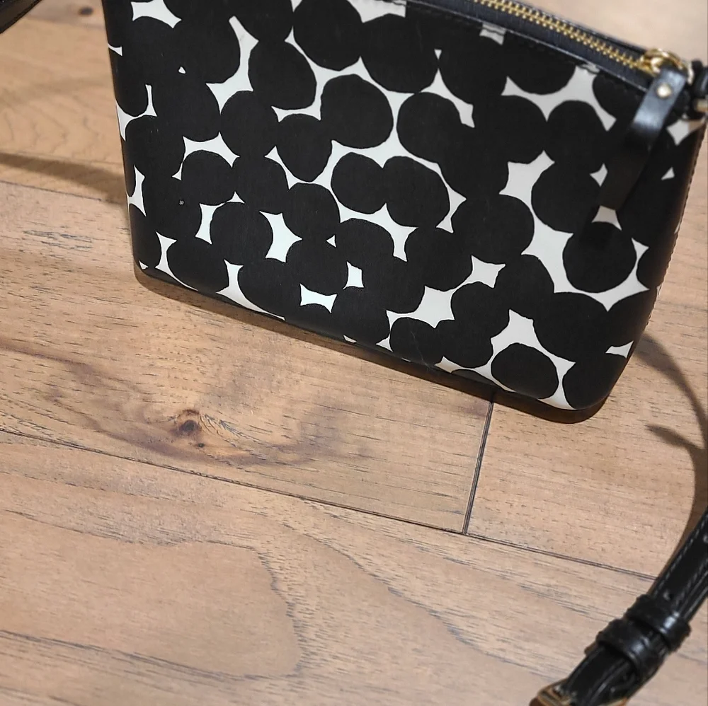 KATE SPADE Black & White Polka Dot Crossbody Bag!